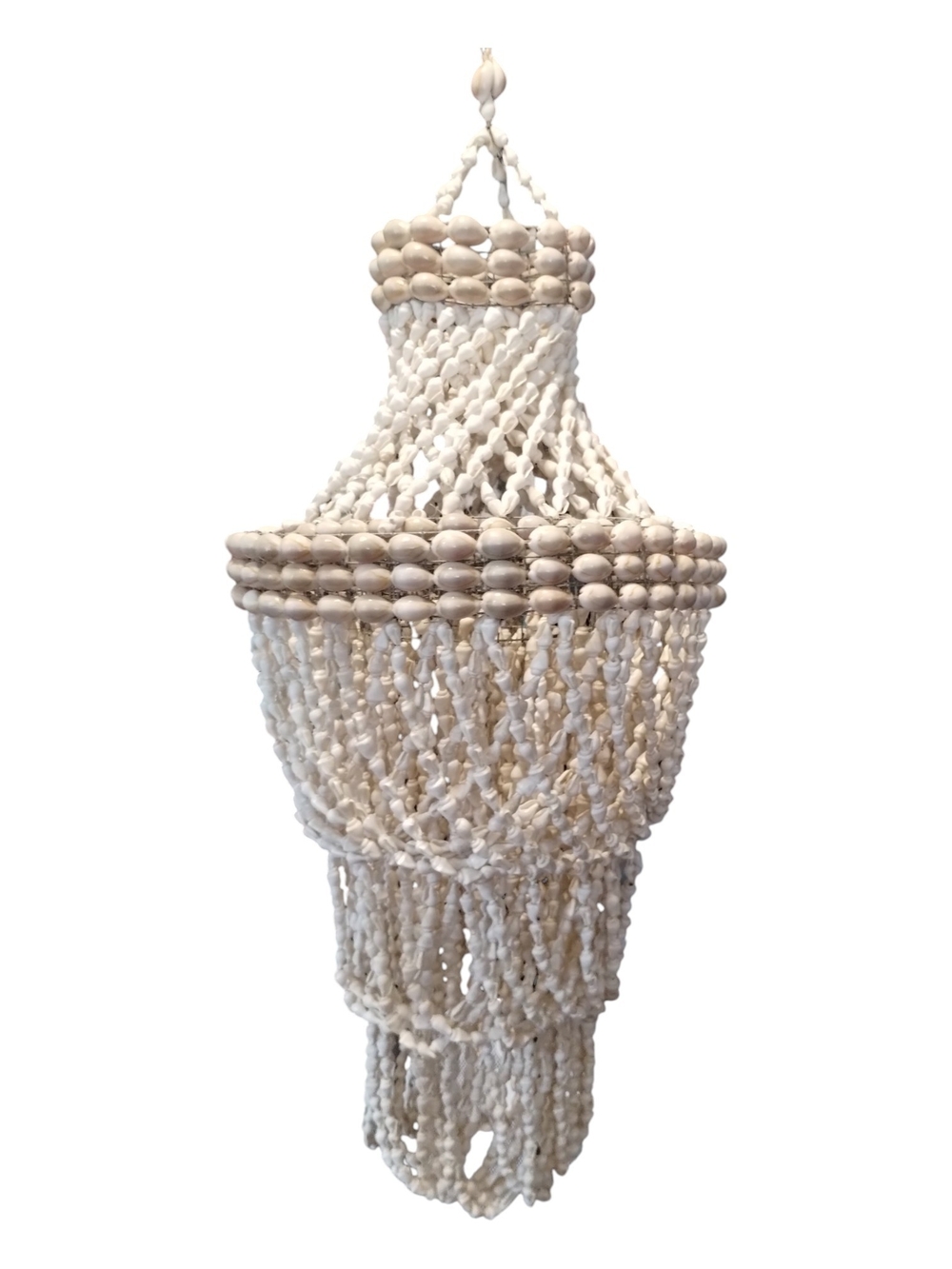 Handcrafted Shell Bead Hanging - Cream